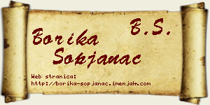 Borika Sopjanac vizit kartica